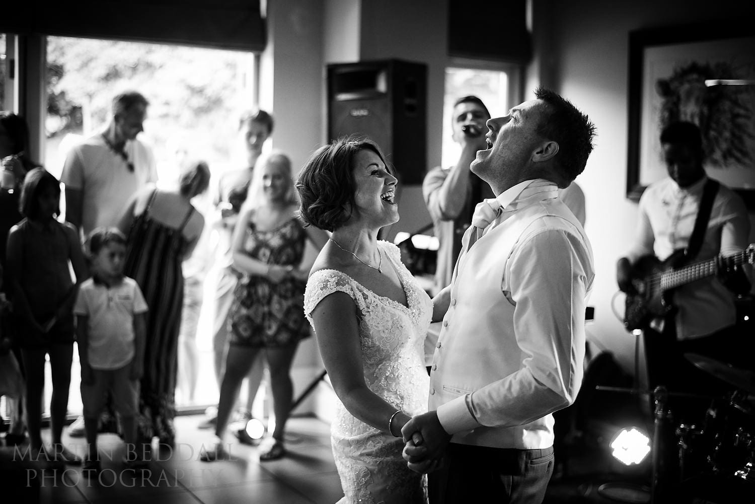 First dance at pool party wedding