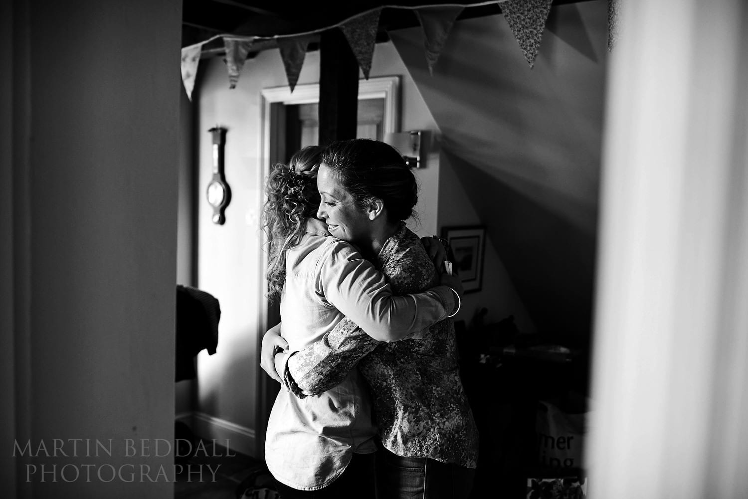 Hug for the bride at home