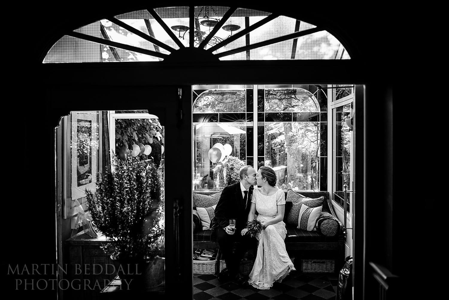 A kiss before being announced into dinner
