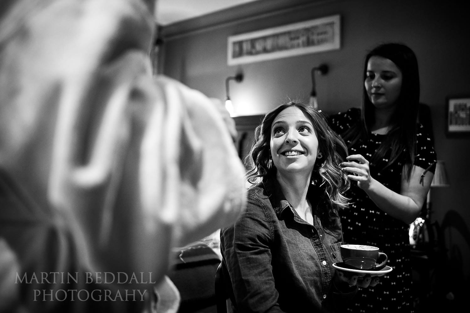 Bride getting ready at Zetter Townhouse hotel in Marylebone
