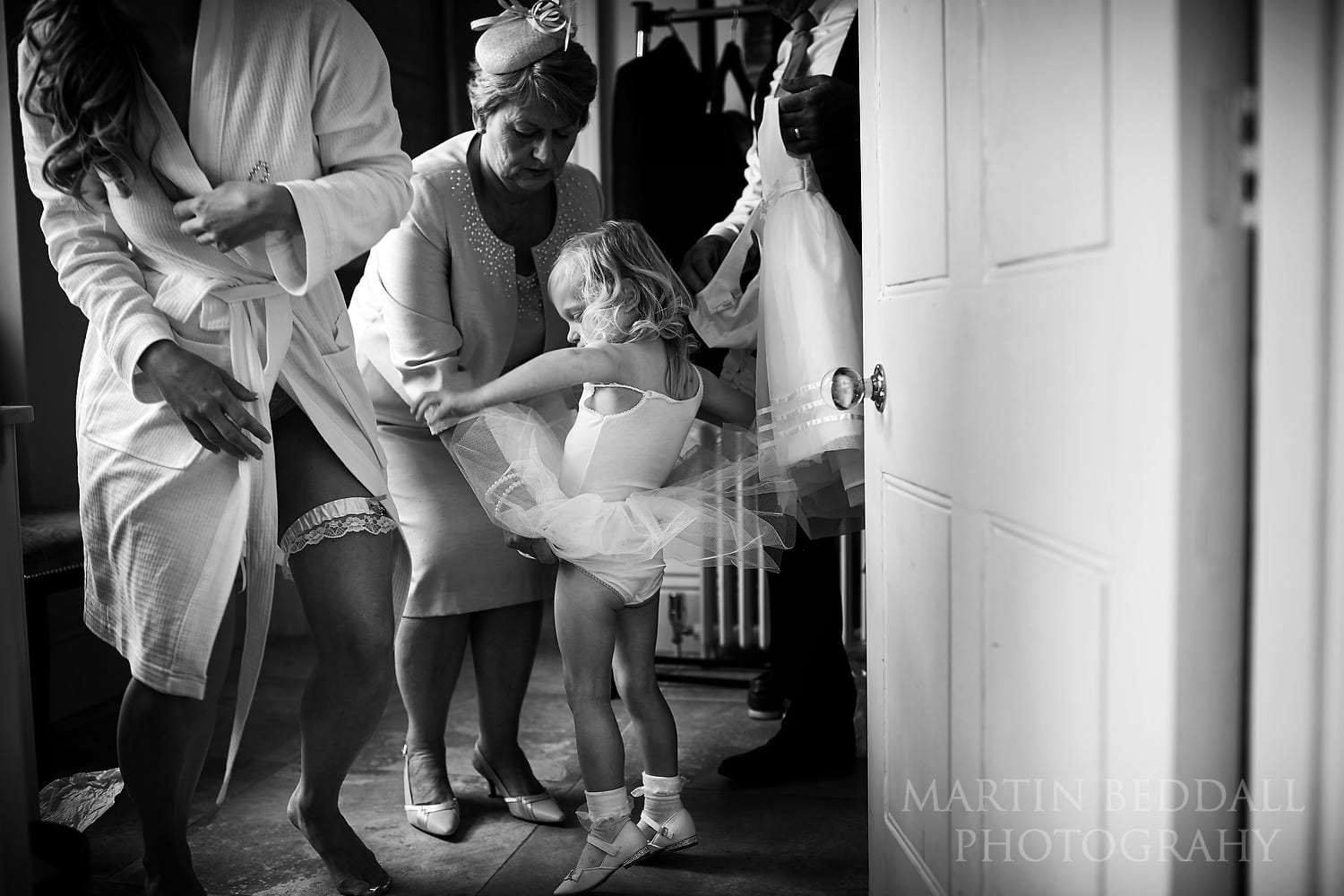Bride's daughter gets ready