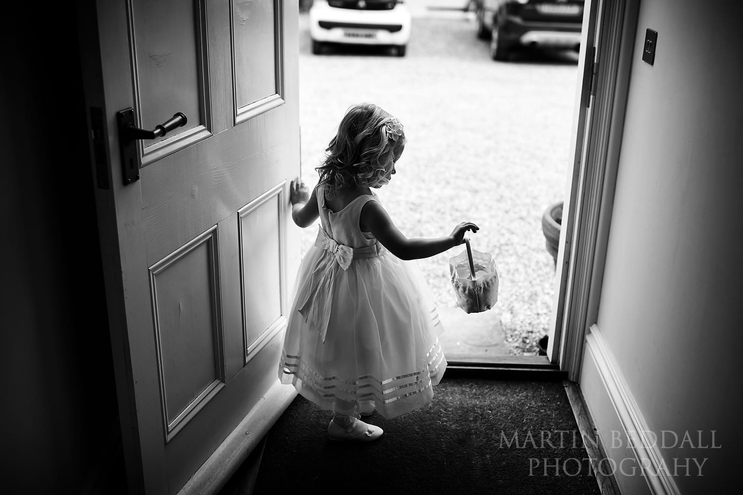 Young daughter as flower girl