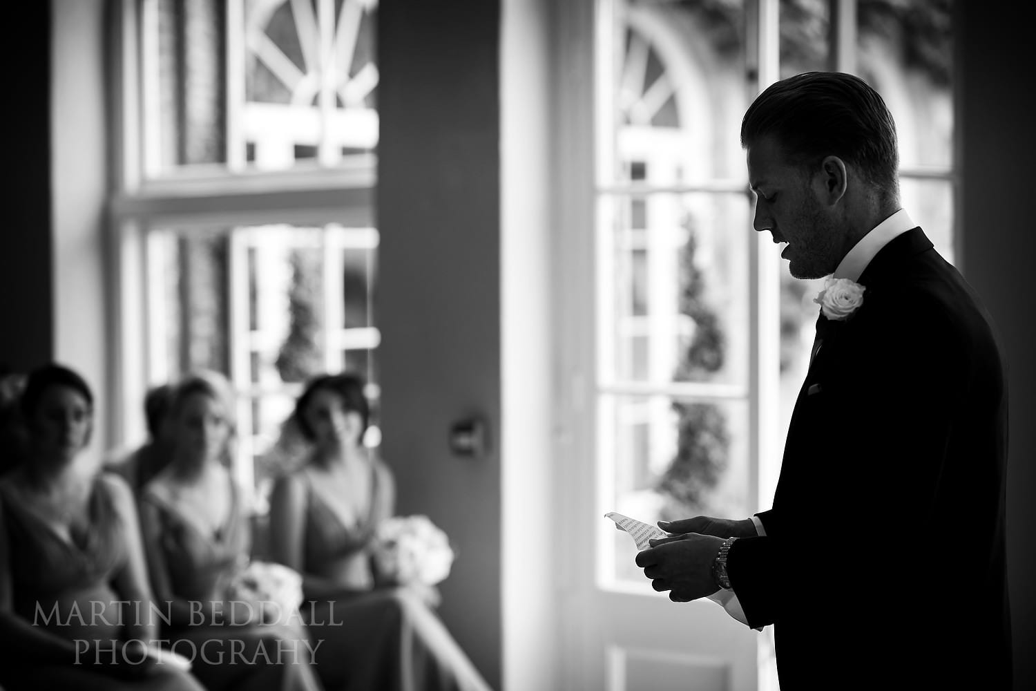 Reading at wedding ceremony