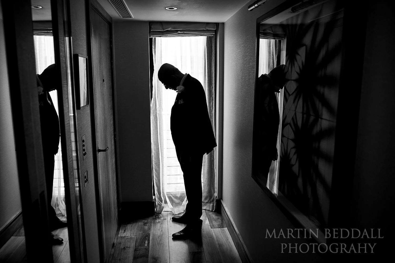 Bride's father waiting