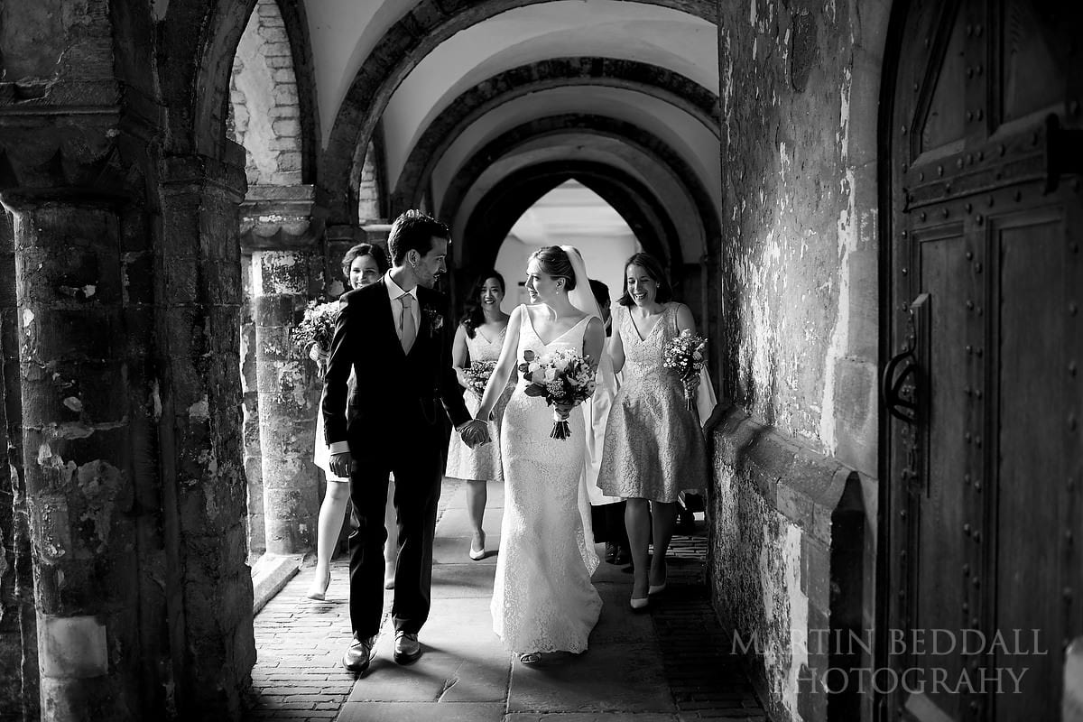 Bride and groom at Canterbury Cathedral