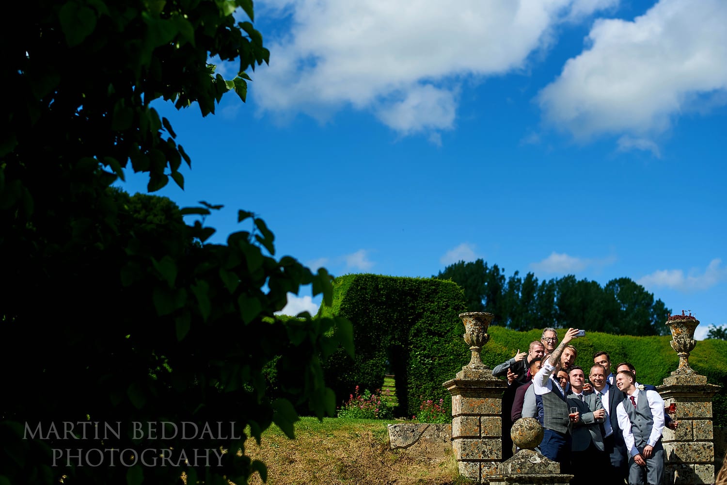 Group selfie at Hatch House wedding