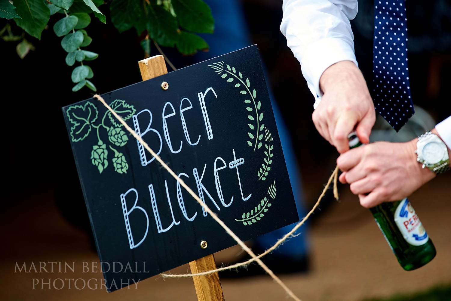 Beer bucket at Chafford Park wedding