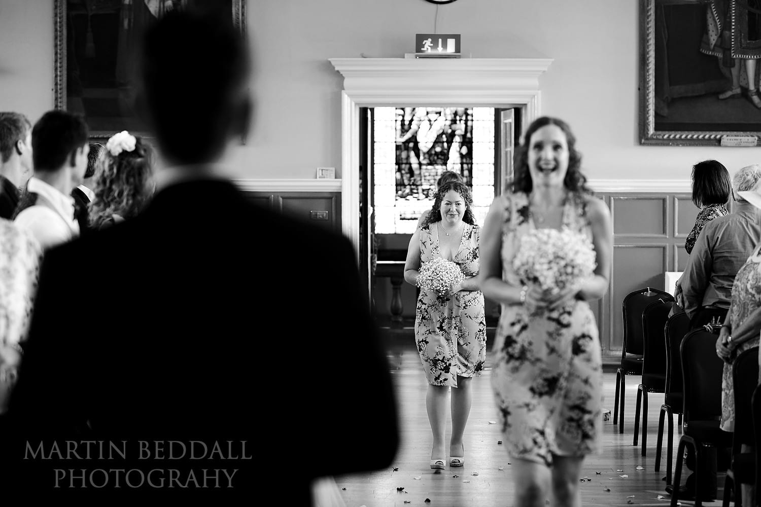 Bridesmaid procession at Henley Town Hall wedding