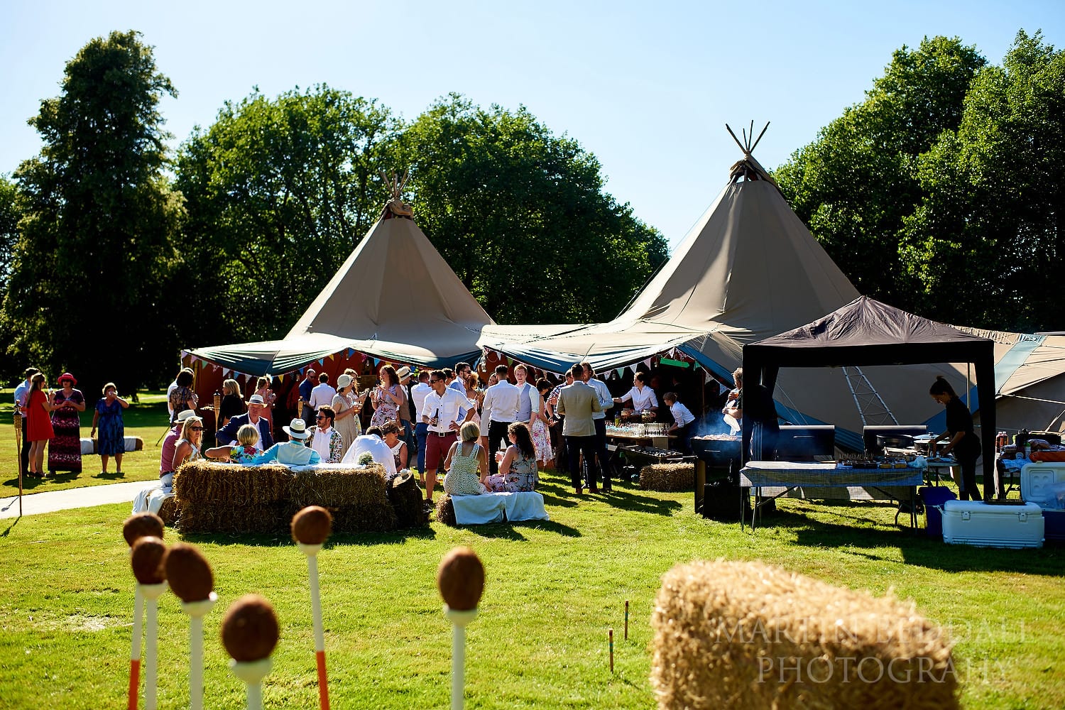 Festival style wedding by the river