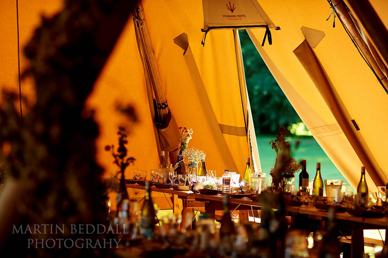 Festival style wedding tipi by stunning tents