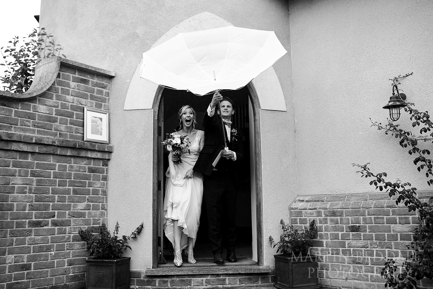 Rain outsdie this East Sussex wedding