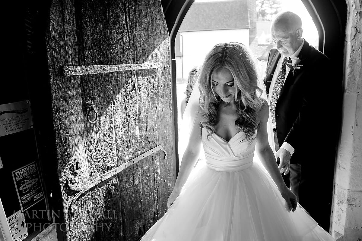 Bride enters the church