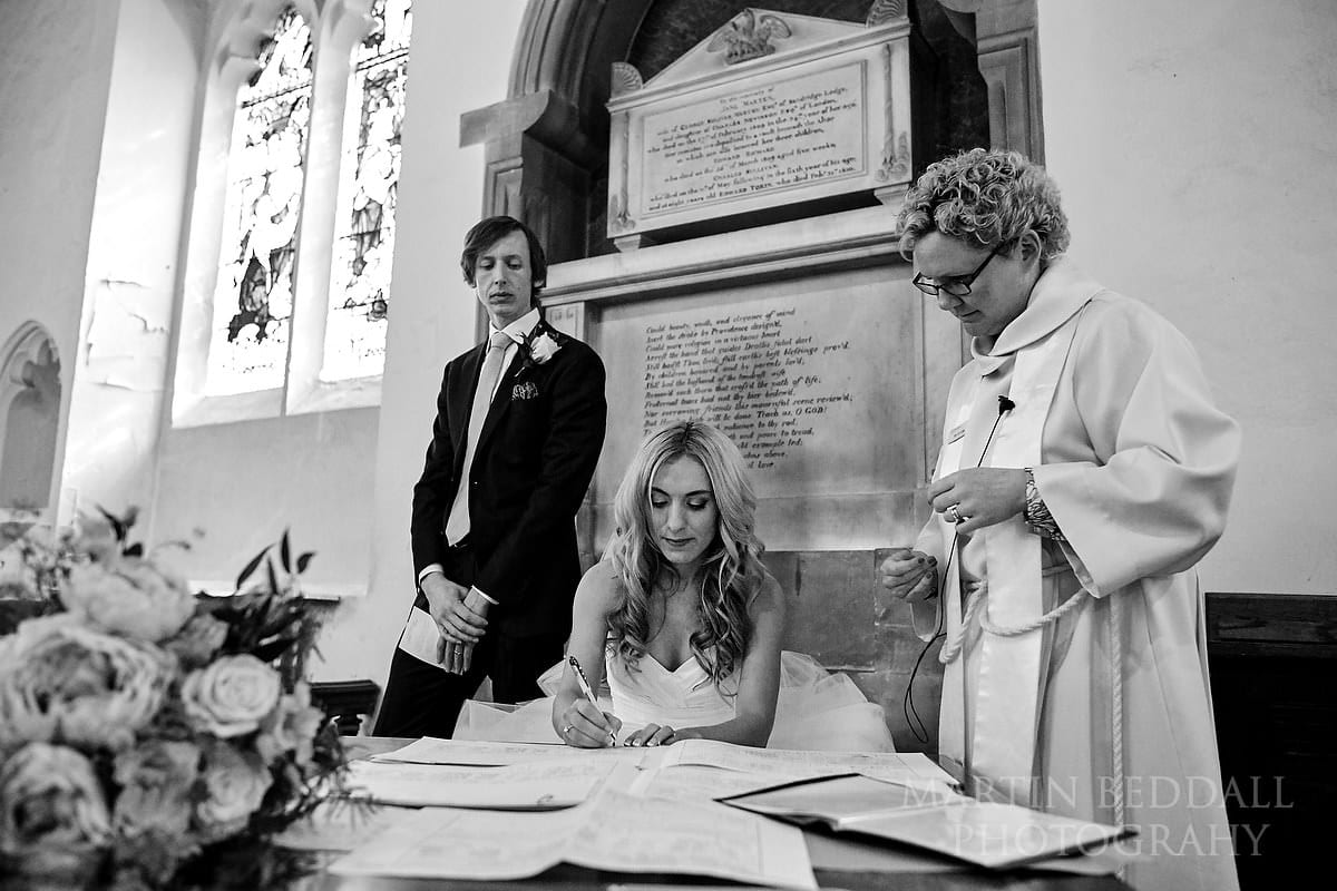 signing the register