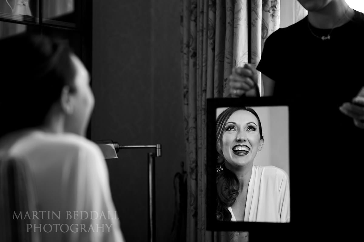 Bride getting ready at Horsted Place
