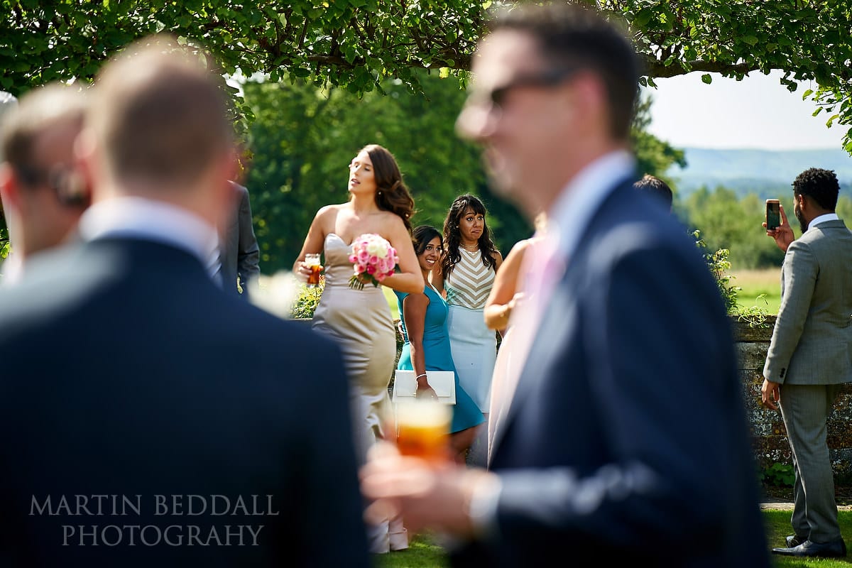 Wedding reception in the sunshine at Horsted Place
