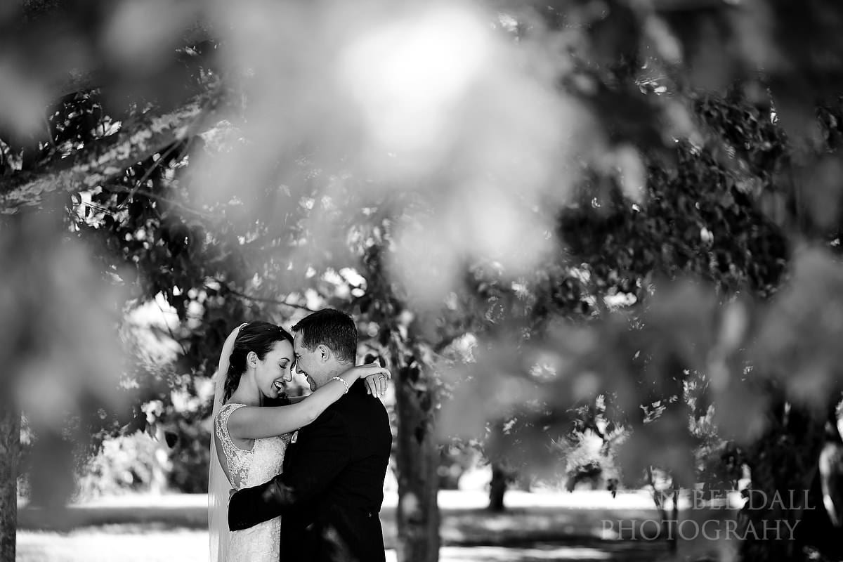 Bride and groom portrait at Horsted Place