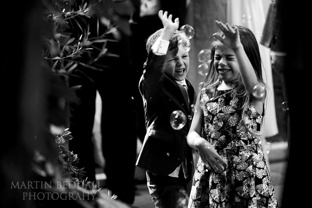 Bubbles play at Kensington Roof Gardens