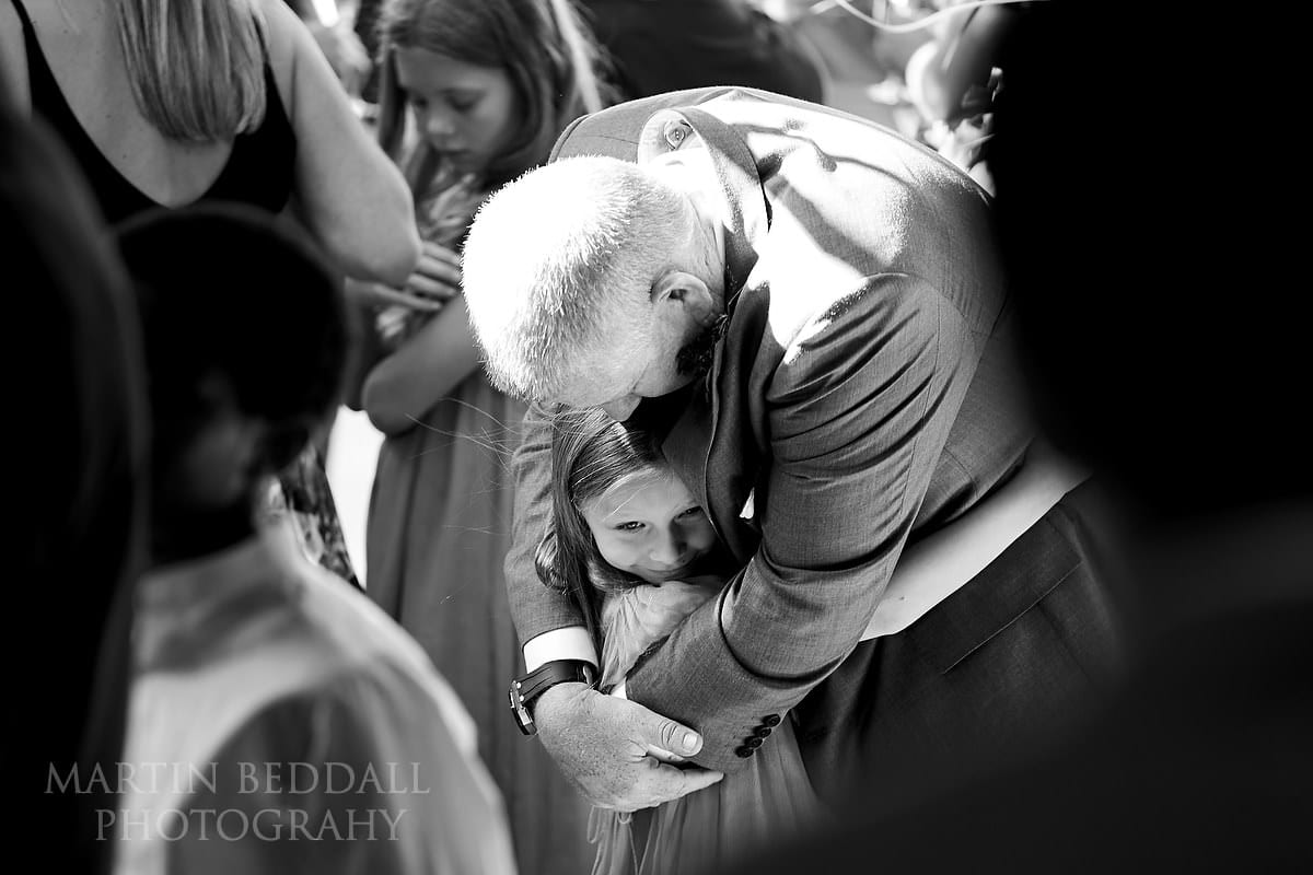 Hug for her granfather