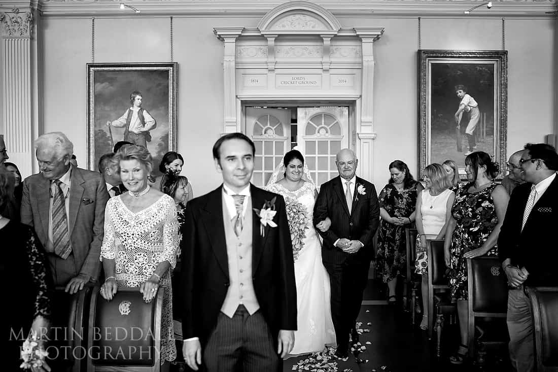 Wedding ceremony in the Long Room at Lord's