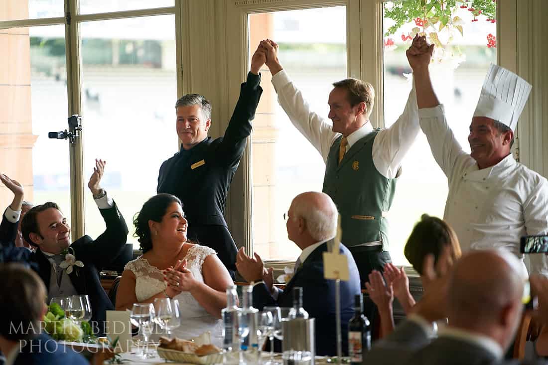 Singing waiters finish behind the top table