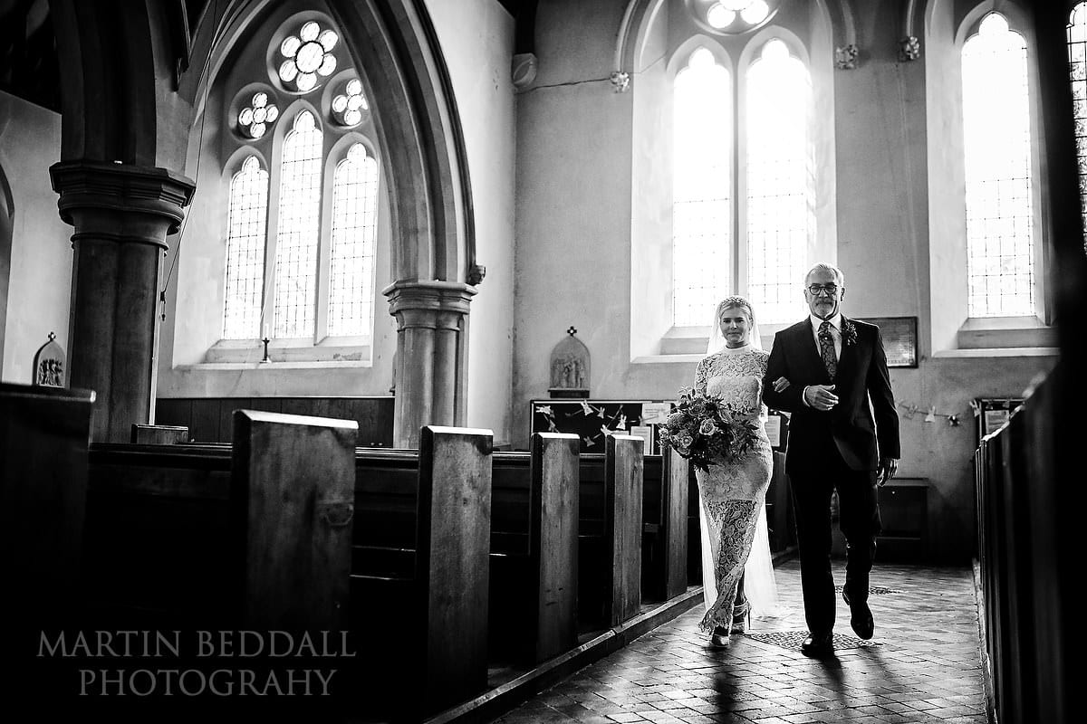 Walking down the aisle in the Wanstead church
