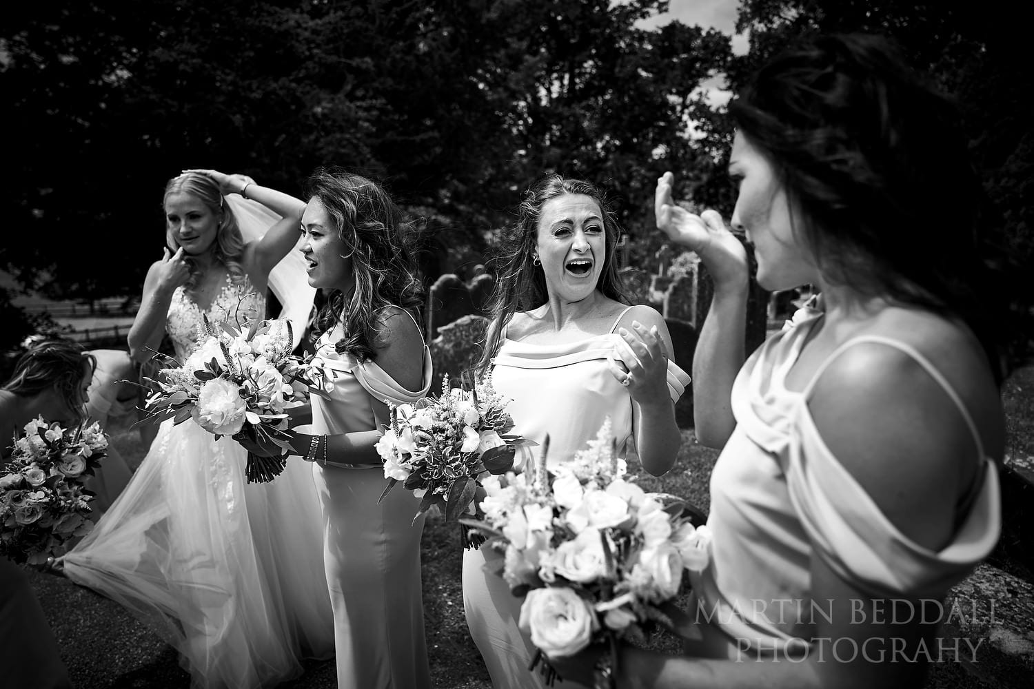 Bridesmaid swallows her chewing gum