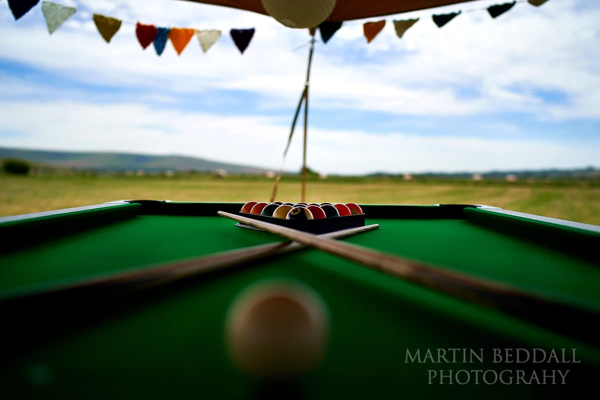 Pool table at The Party Field wedding