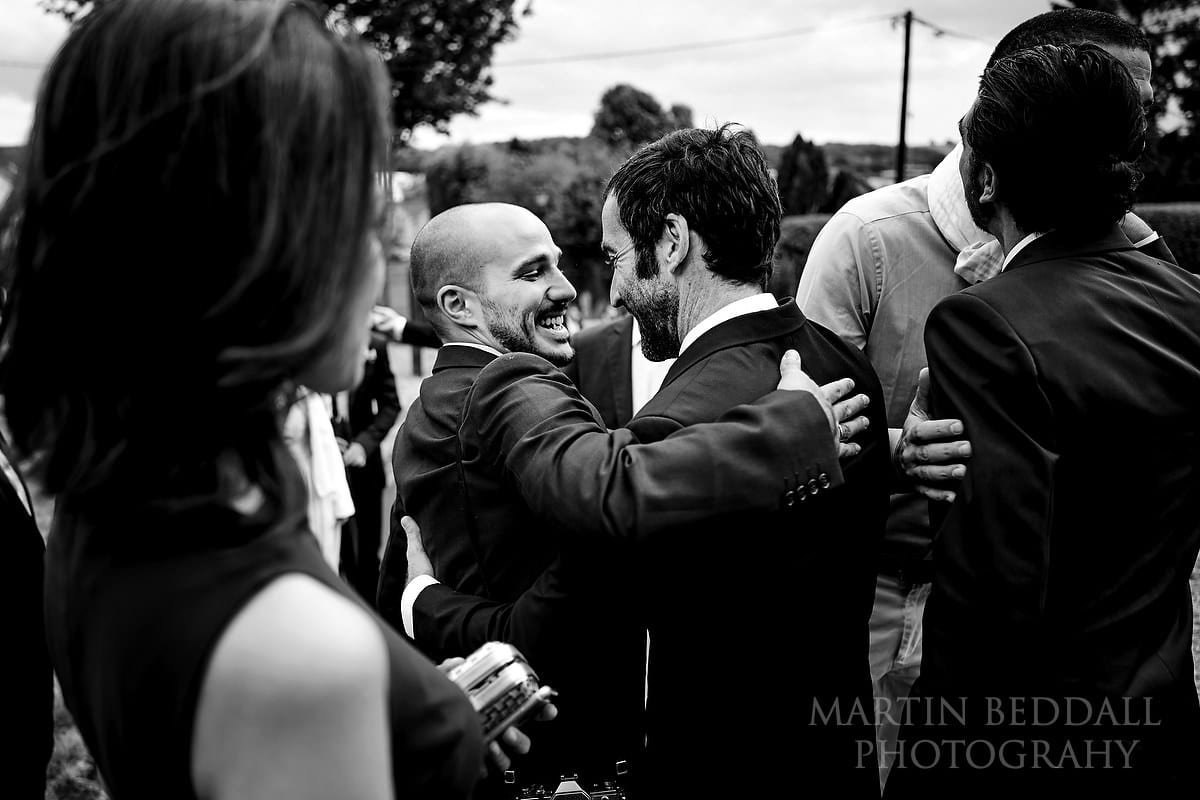 Greeting the groom