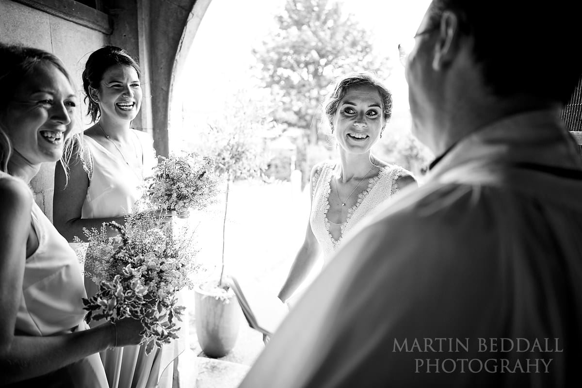 Bride outside the church