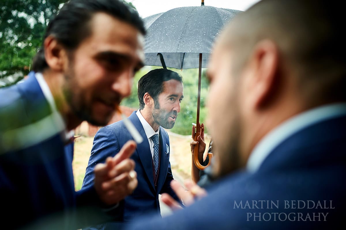 Cigarette after the wedding ceremony