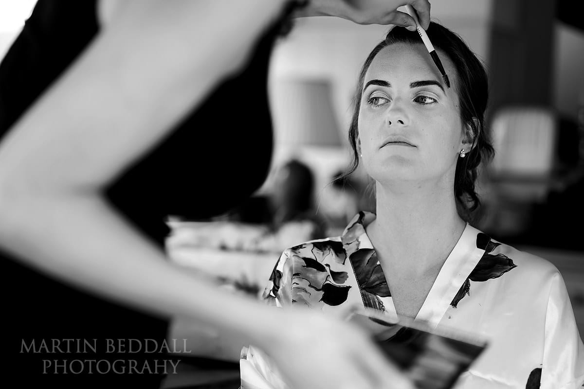 Bride getting ready at the family home