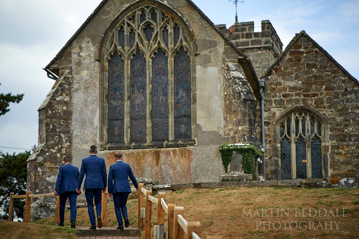 Groom heads to the church