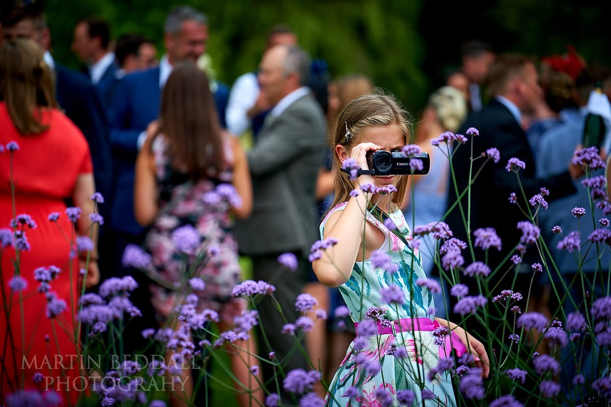 filming Marquee in the garden wedding