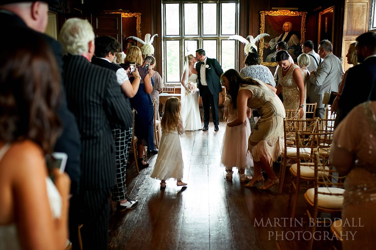 End of the wedding ceremony at Glynde Place