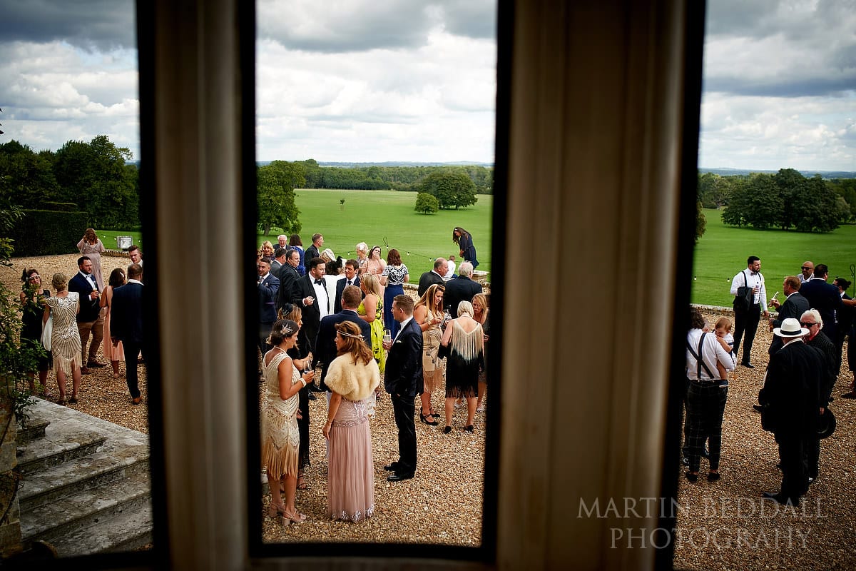 Wedding reception on the terrace at Glynde Place