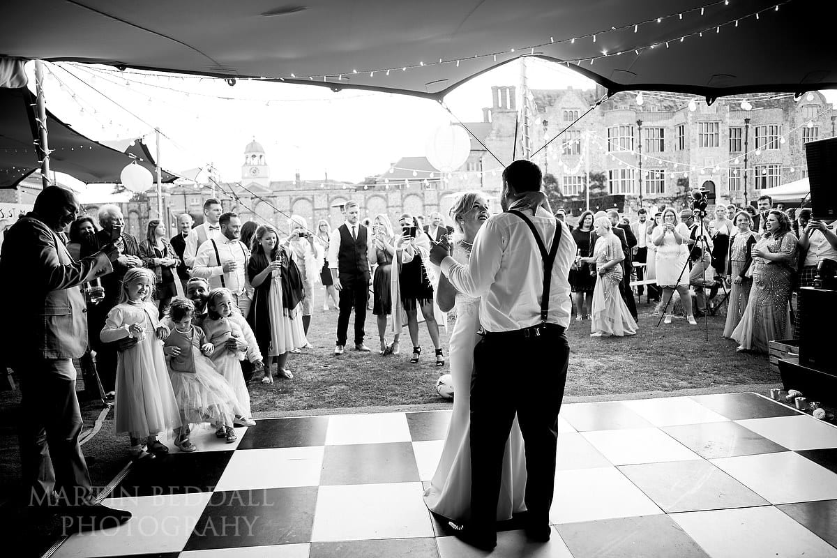 First dance at Glynde Place wedding