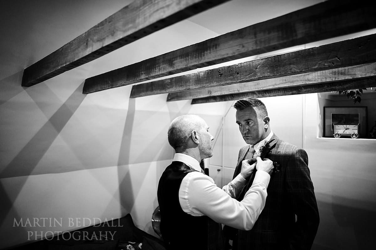 same-sex couple get ready for their wedding