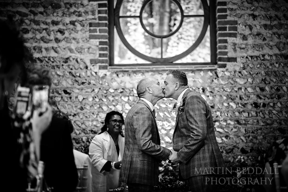 same-sex wedding kiss