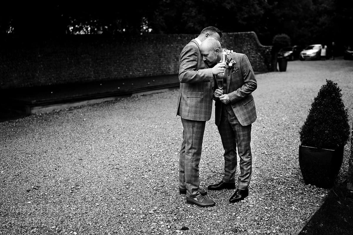 Quiet moment of reflection after the same-sex wedding ceremony