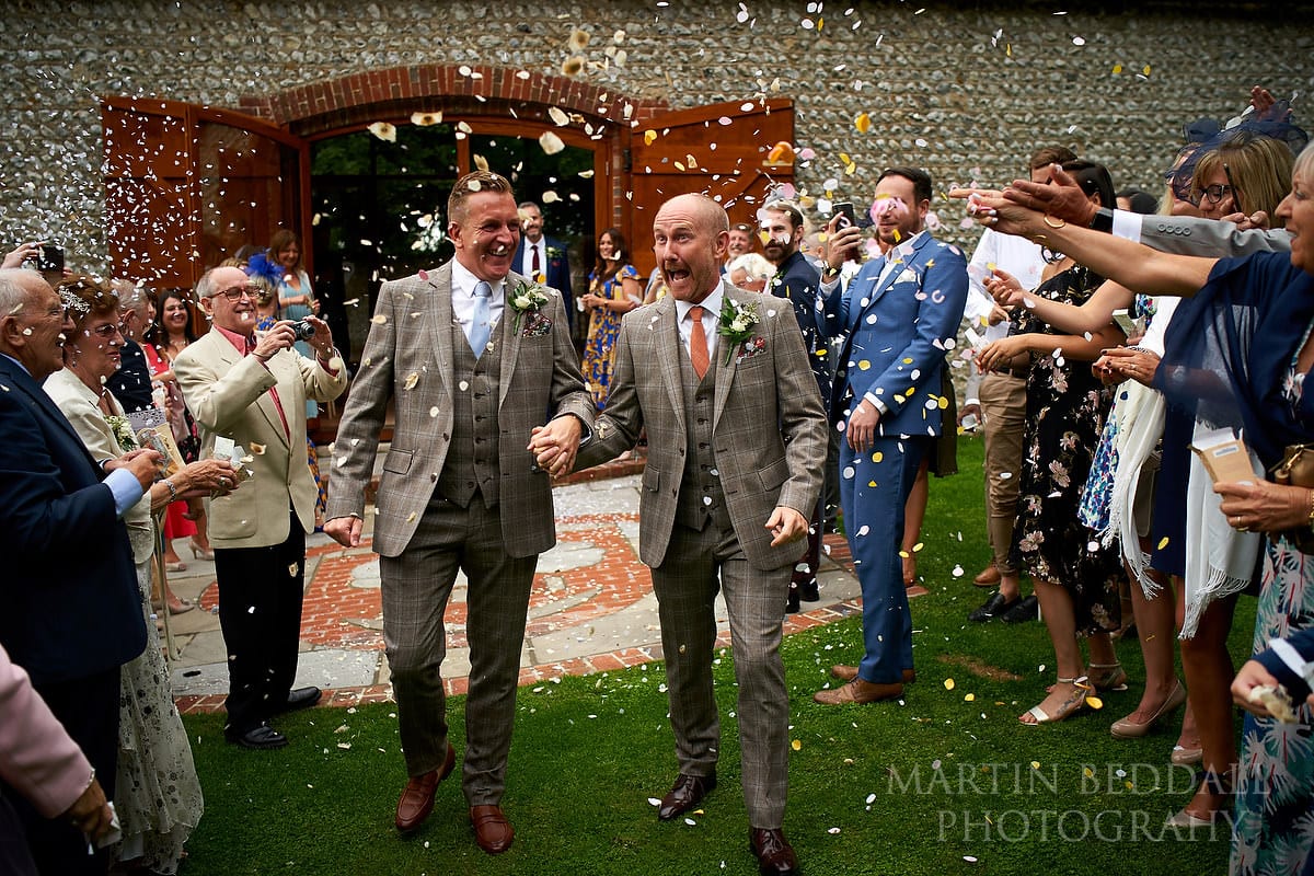 Confetti at same-sex wedding