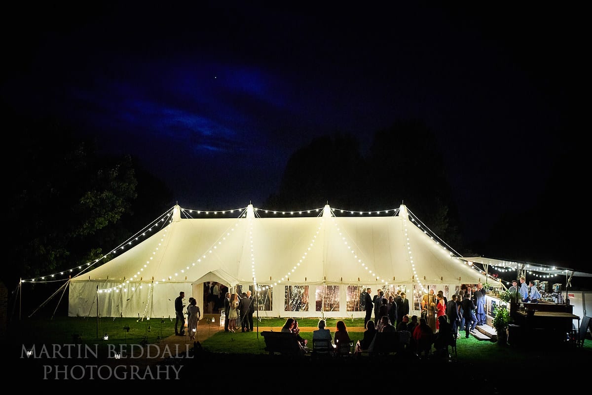 Wedding marquee on Ditchling village green