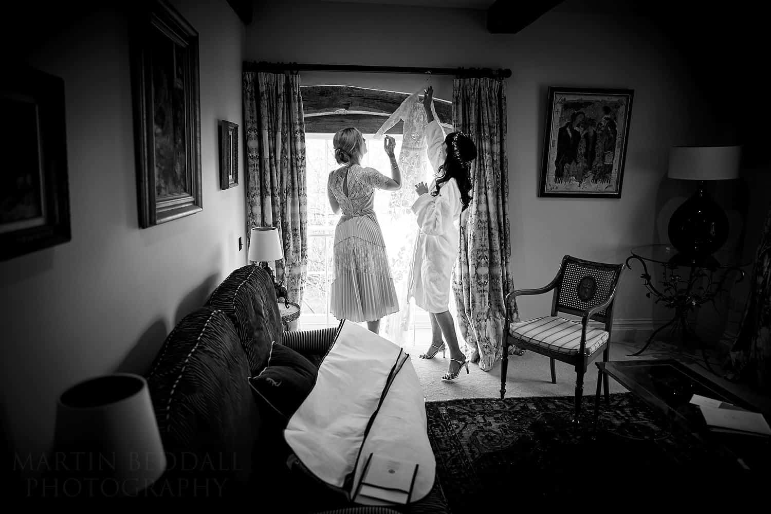 getting down the wedding dress