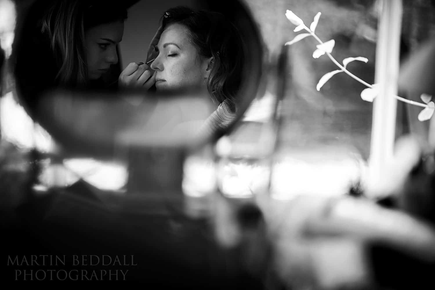 Bride reflected in the mirror