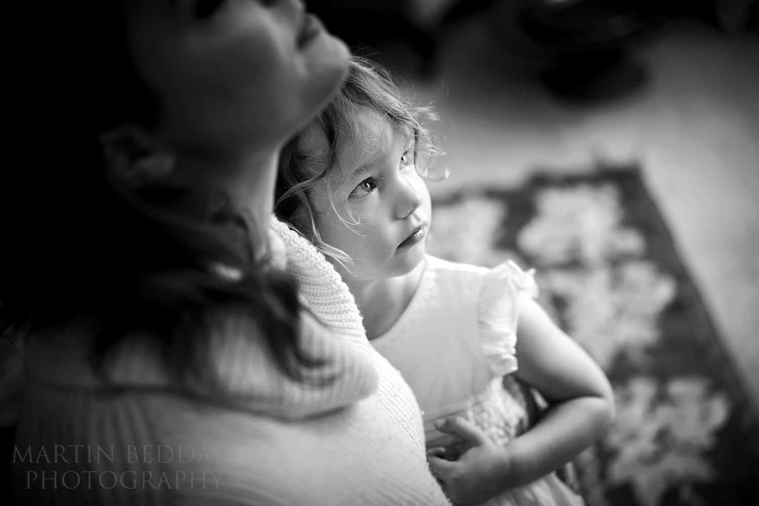 Bride's daughter watched the make up process