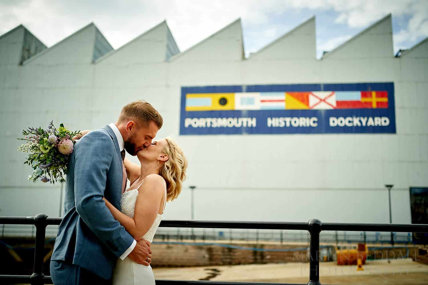 Bride and groom portrait at Boathouse 4
