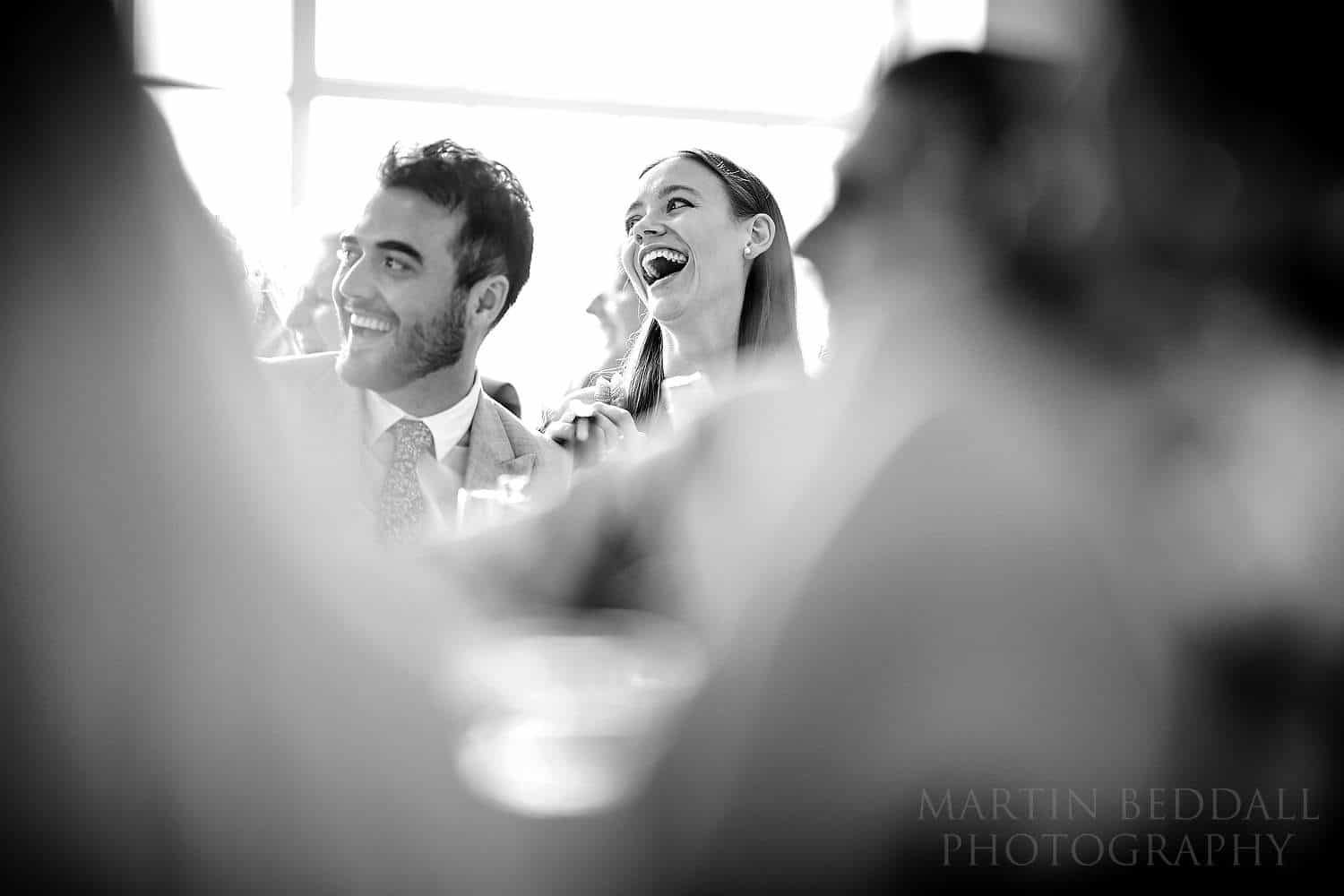 Laughing at the speech