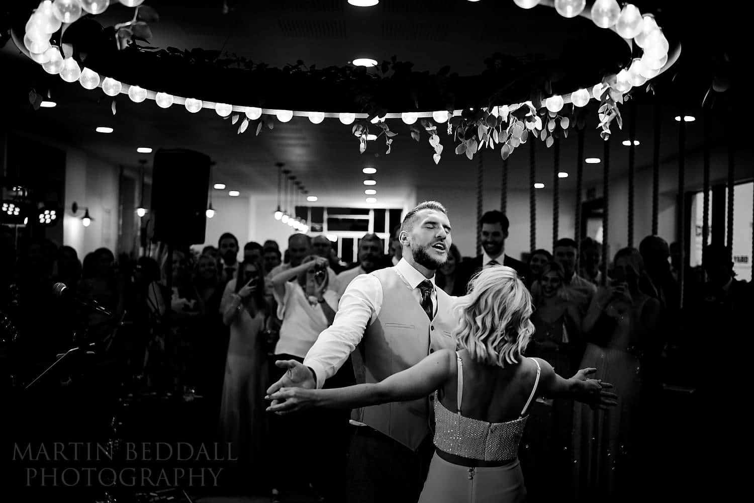 Bride and groom's first dance at Boathouse 4