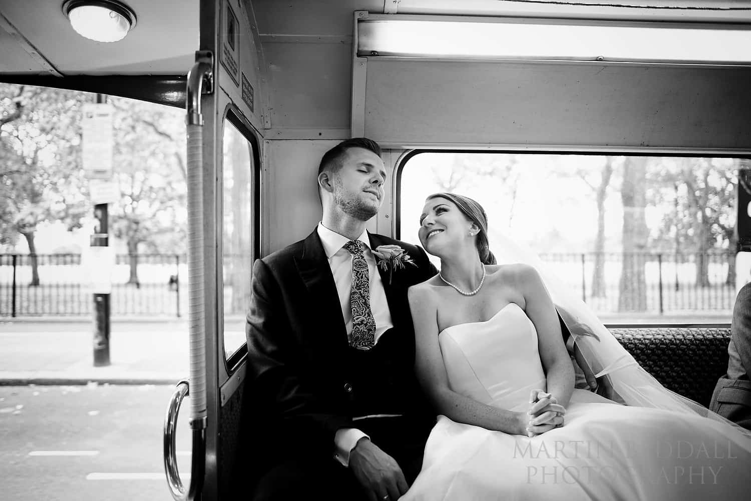 Just married and sat on the bus