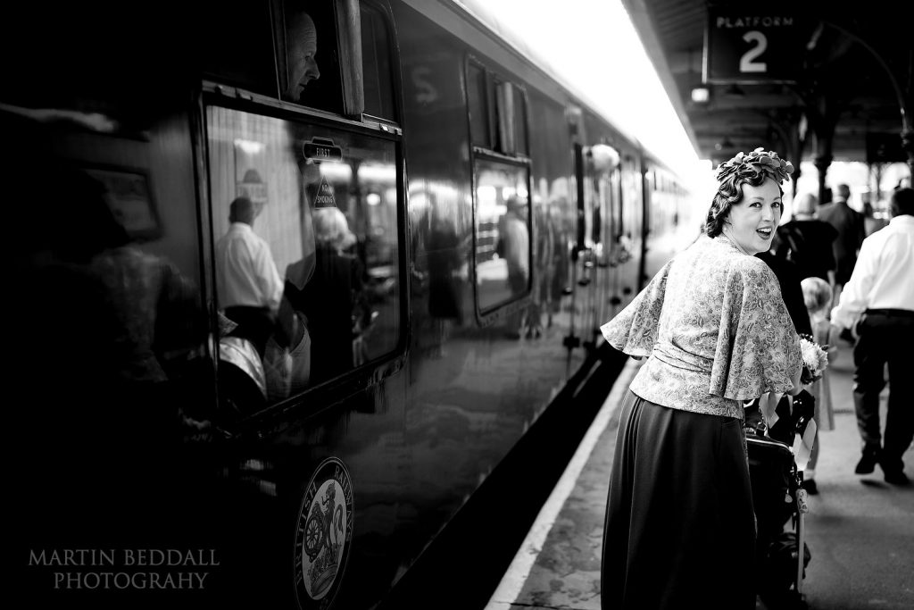 Bride at Bluebell Railway