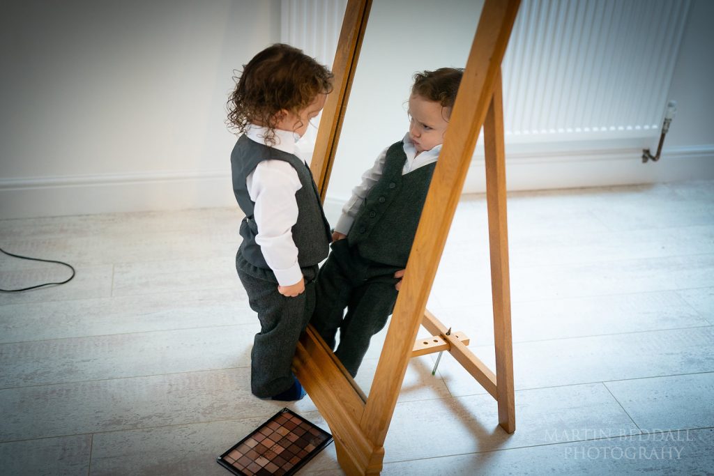 Checking out his reflection